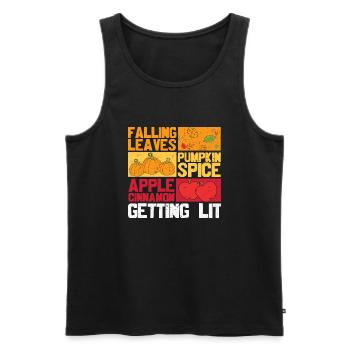 Thanksgiving Getting Lit - Men's Premium Organic Tank Top - black - Front - Michal (187cm)