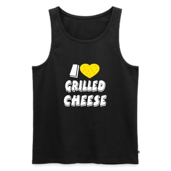 Cheese - Men's Premium Organic Tank Top - black - Front - Michal (187cm)