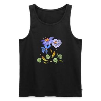 Blumen - Männer Premium Bio Tank Top - Schwarz - Vorne - Michal (187cm)
