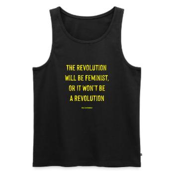 The Revolution will be Feminist - Rosa Luxemburgo - Men's Premium Organic Tank Top - black - Front - AI Model Male 178 light (178cm)