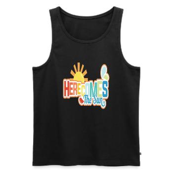 Here comes the Sun - Männer Premium Bio Tank Top - Schwarz - Vorne - AI Model Male 178 light (178cm)