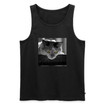 Die Katze - Männer Premium Bio Tank Top - Schwarz - Vorne - AI Model Male 178 light (178cm)