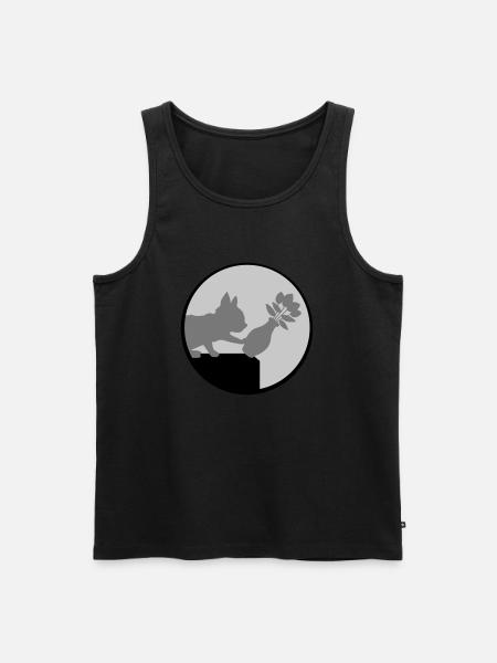 Flower vase falls down cat - Men's Premium Organic Tank Top - black