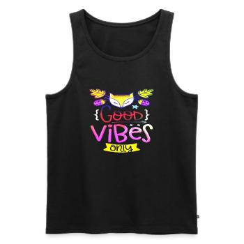 Denken Sie über den Tellerrand hinaus positive Gedanken glücklich - Männer Premium Bio Tank Top - Schwarz - Vorne - Michal (187cm)