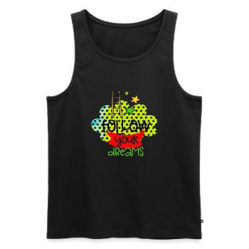 Ihre Träume positive Gedanken glücklich - Männer Premium Bio Tank Top - Schwarz - Vorne - Michal (187cm)