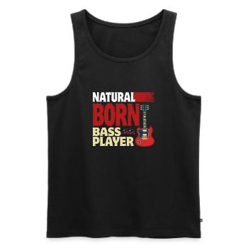 Natural Born Bass Player - Men's Premium Organic Tank Top - black - Front - Michal (187cm)