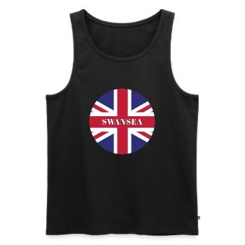 Swansea - Männer Premium Bio Tank Top - Schwarz - Vorne - Michal (187cm)