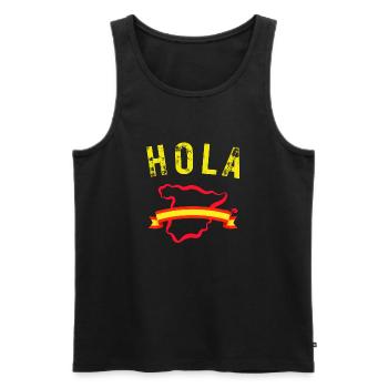 HOLA Vacances en Espagne - Débardeur bio Premium Homme - noir - Devant - AI Model Male 178 light (178cm)