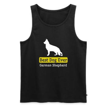 Meilleur chien de berger allemand - Débardeur bio Premium Homme - noir - Devant - AI Model Male 178 light (178cm)