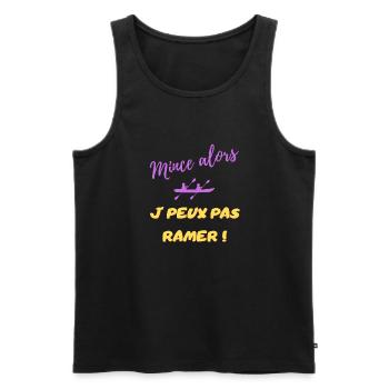 dünn, dann kann ich nicht rudern - Männer Premium Bio Tank Top - Schwarz - Vorne - Michal (187cm)