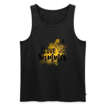 I love summer - Débardeur bio Premium Homme - noir - Devant - Michal (187cm)