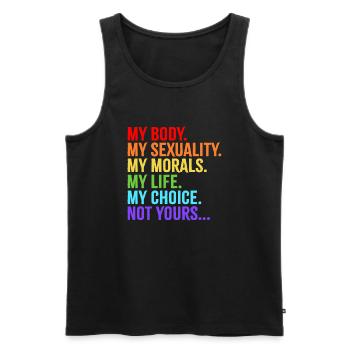 My Body My Sexuality My Morals My Life My Choice - Men's Premium Organic Tank Top - black - Front - AI Model Male 178 light (178cm)