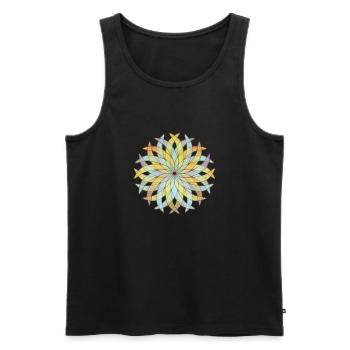 Energieblume Energie Blume Symbol Zeichen Mandala - Männer Premium Bio Tank Top - Schwarz - Vorne - AI Model Male 178 light (178cm)