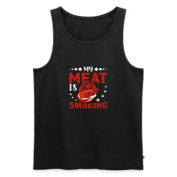 My Meat is Smoking - Men's Premium Organic Tank Top - black - Front - AI Model Male 178 light (178cm)