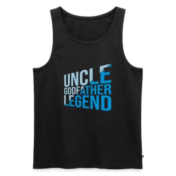 Uncle Godfather Legend Zitat - Männer Premium Bio Tank Top - Schwarz - Vorne - Michal (187cm)