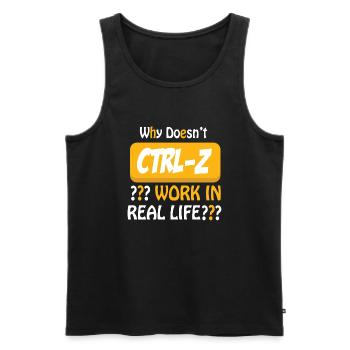Why doesn't CTRL-Z Work in Real Life? - Men's Premium Organic Tank Top - black - Front - AI Model Male 178 light (178cm)
