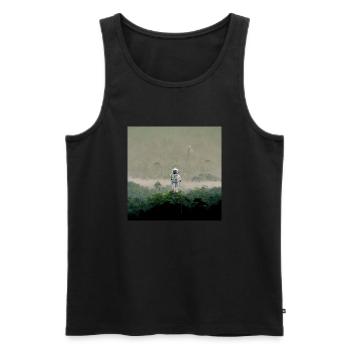 Lonely Voyager 010 - Männer Premium Bio Tank Top - Schwarz - Vorne - AI Model Male 178 light (178cm)