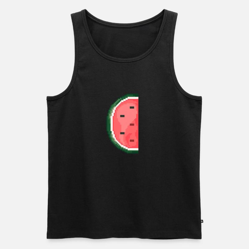 Pixel Art Melon Pattern Variante 1 - Débardeur bio Premium Homme - noir