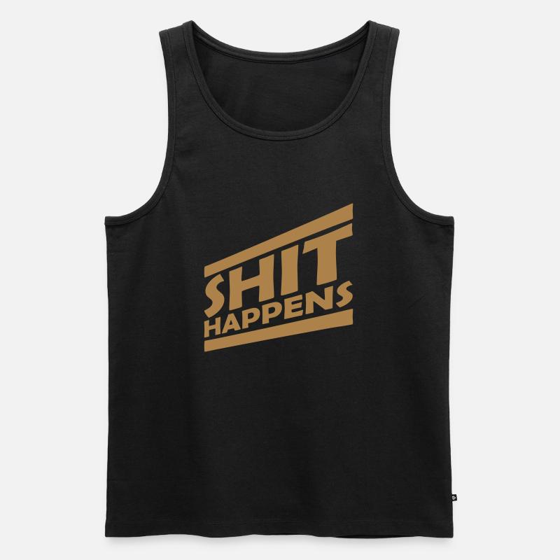 Shit happens Unglück Einstellung - Männer Premium Bio Tank Top - Schwarz
