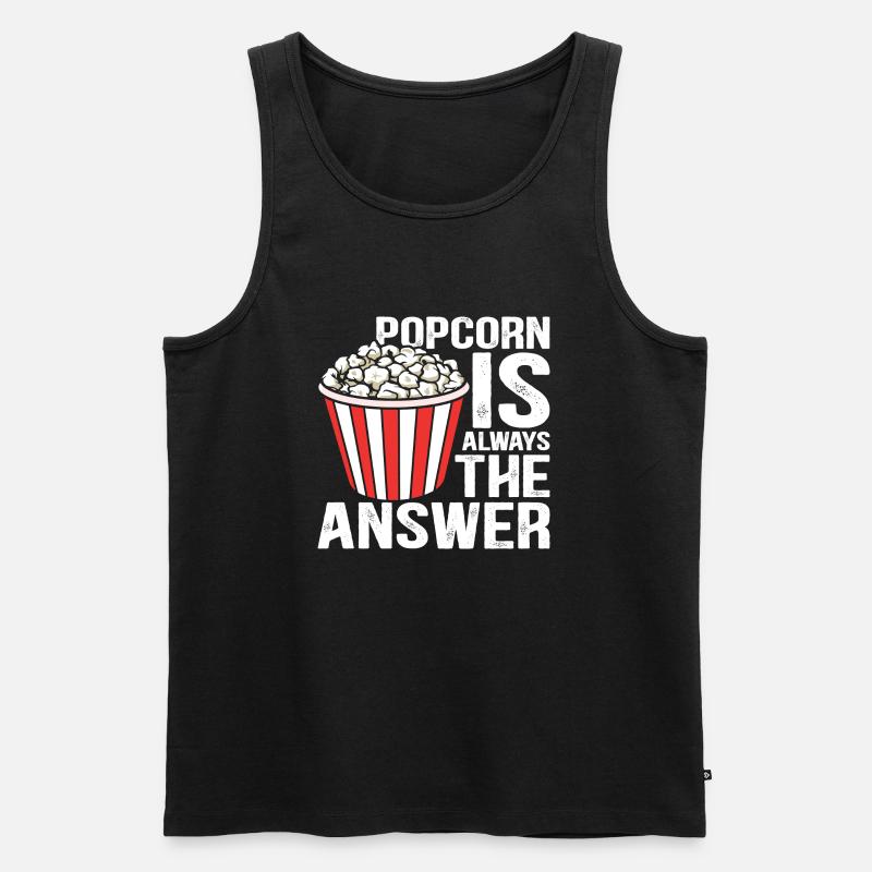 Popcron is always the Answer - Männer Premium Bio Tank Top - Schwarz
