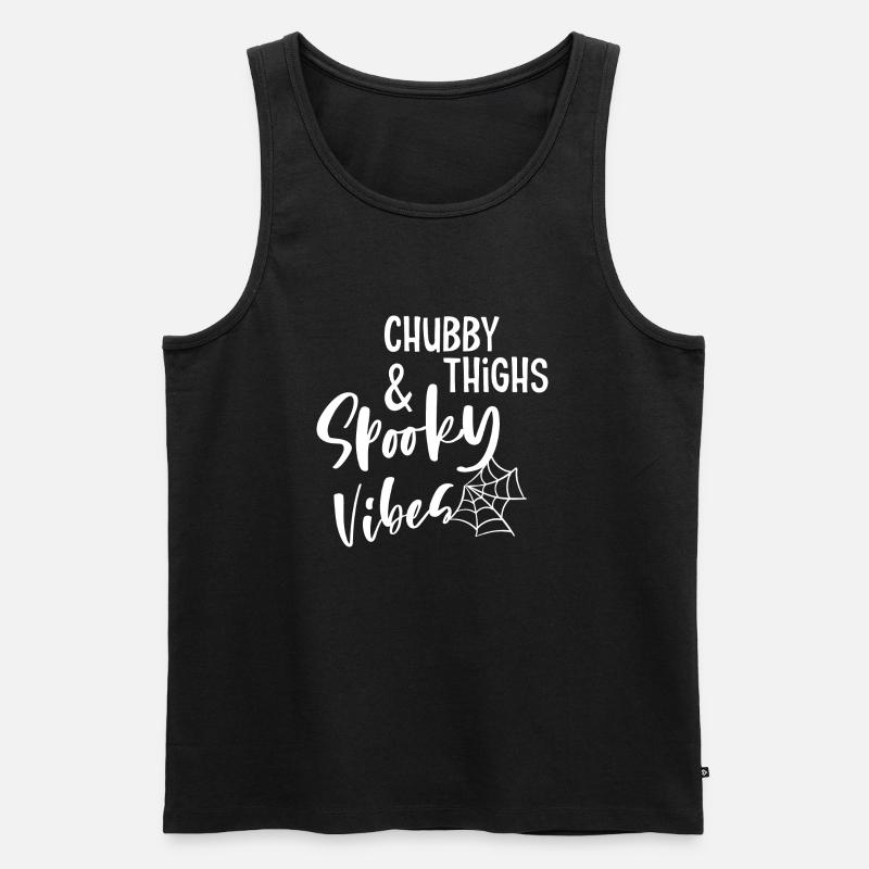Chubby Thighs & Spooky Vibes - Männer Premium Bio Tank Top - Schwarz