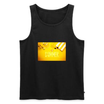 summer time - Débardeur bio Premium Homme - noir - Devant - AI Model Male 178 light (178cm)