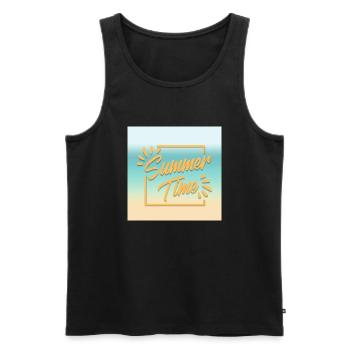 SUMMER TIME, le temps de l'été - Débardeur bio Premium Homme - noir - Devant - AI Model Male 178 light (178cm)