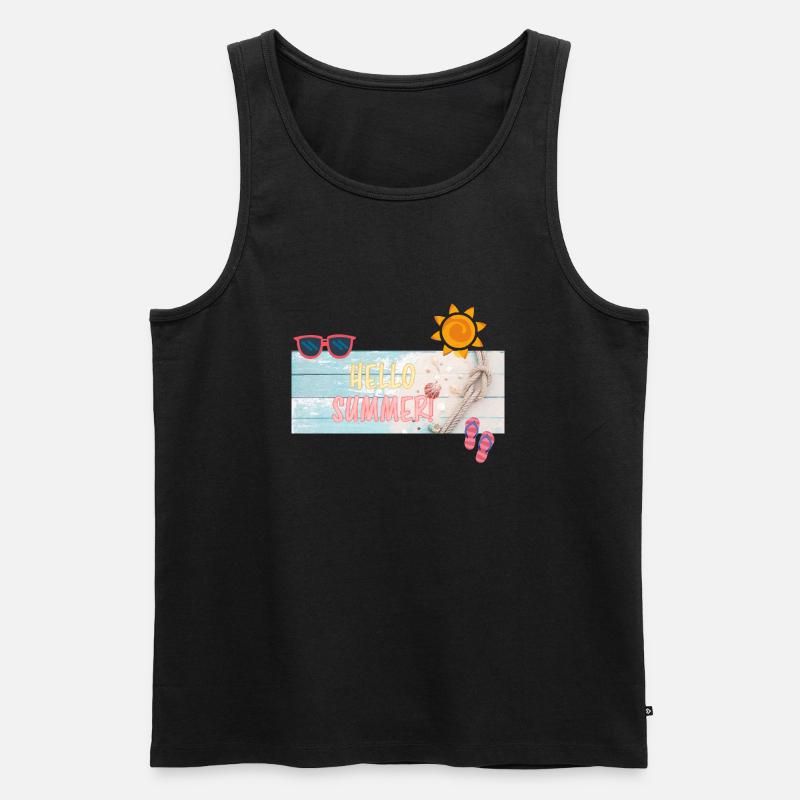 Hallo Sommer, Hallo Sommer - Männer Premium Bio Tank Top - Schwarz