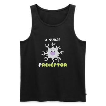 Funny Pun Receptor Nurse Preceptor Merci cadeaux - Débardeur bio Premium Homme - noir - Devant - Michal (187cm)