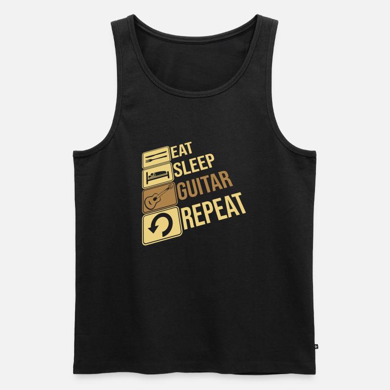 Gitarrist Eat Sleep Repeat - Männer Premium Bio Tank Top - Schwarz