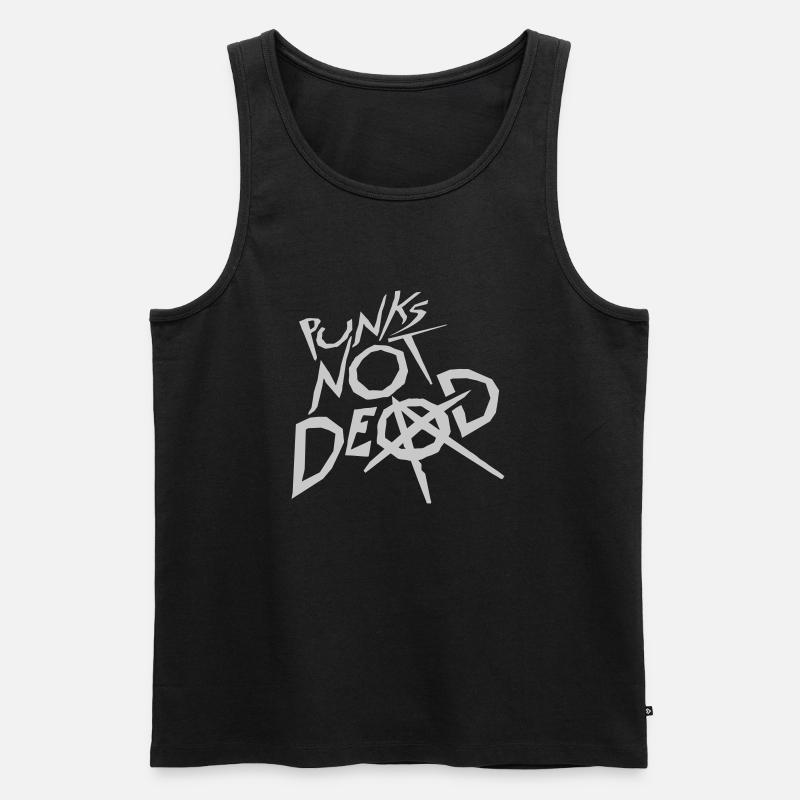 punks not dead Zitat - Männer Premium Bio Tank Top - Schwarz