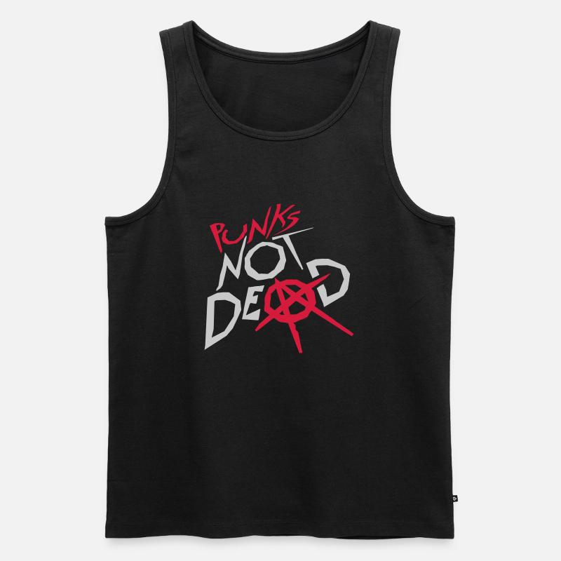 punks not dead Zitat - Männer Premium Bio Tank Top - Schwarz