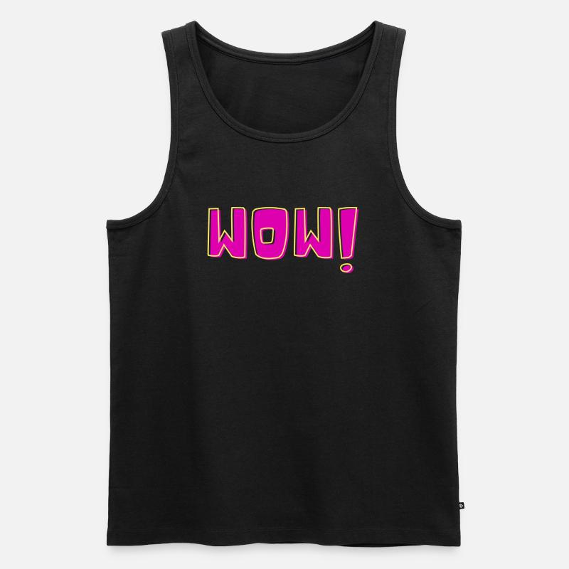 WOW - Männer Premium Bio Tank Top - Schwarz