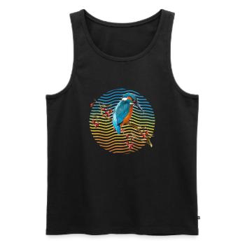 Colorful bird - Men's Premium Organic Tank Top - black - Front - Michal (187cm)