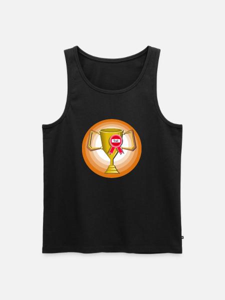 First Place Winners Gold Trophy - Men's Premium Organic Tank Top - black