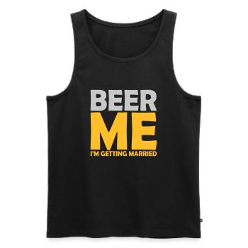 Beer Me Getting Married - Men's Premium Organic Tank Top - black - Front - Michal (187cm)