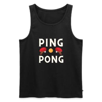 PING PONG - TENNIS DE TABLE - Débardeur bio Premium Homme - noir - Devant - Michal (187cm)