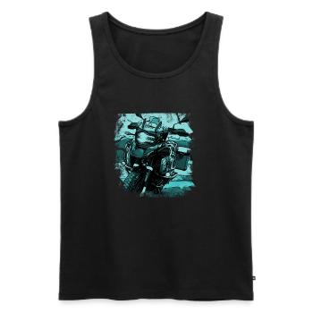 Motorrad GS black türkis - Männer Premium Bio Tank Top - Schwarz - Vorne - AI Model Male 178 light (178cm)