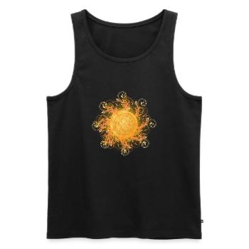 ornate swirl of light, sun, SSL, icon - Men's Premium Organic Tank Top - black - Front - Michal (187cm)