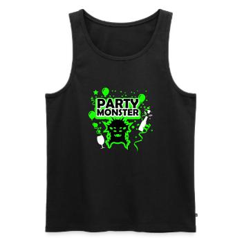 Monstre de fête vert foncé - Débardeur bio Premium Homme - noir - Devant - Michal (187cm)