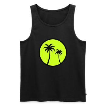 Palm trees - Men's Premium Organic Tank Top - black - Front - Michal (187cm)