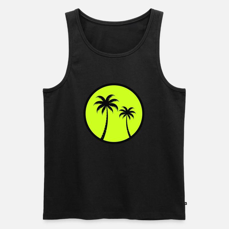 Palmen - Männer Premium Bio Tank Top - Schwarz