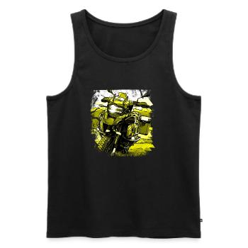 Motorcycle GS black yellow - Men's Premium Organic Tank Top - black - Front - AI Model Male 178 light (178cm)