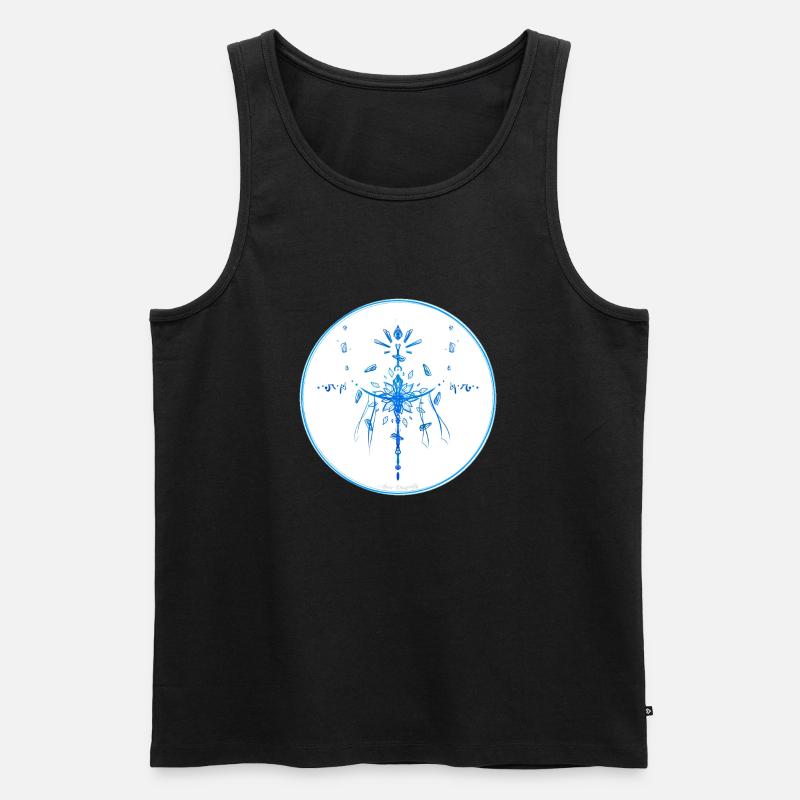 Mystique Collection ~ hellblau ~ n°4 - Männer Premium Bio Tank Top - Schwarz