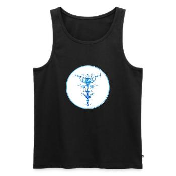 Mystique Collection ~ light blue ~ n°2 - Men's Premium Organic Tank Top - black - Front - AI Model Male 178 light (178cm)