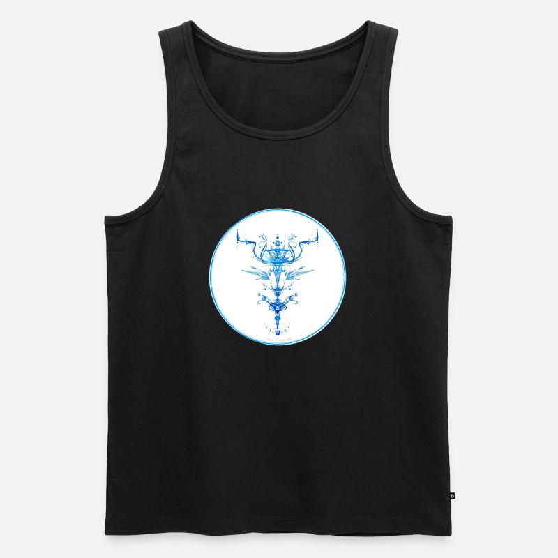 Mystique Collection ~ hellblau ~ n°2 - Männer Premium Bio Tank Top - Schwarz