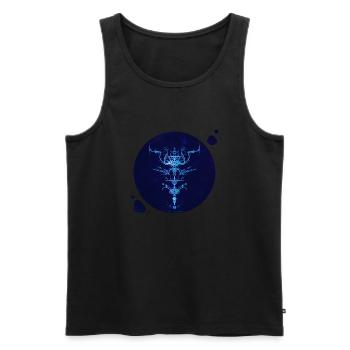 Mystique Collection ~ midnight blue ~ n°2 - Men's Premium Organic Tank Top - black - Front - AI Model Male 178 light (178cm)