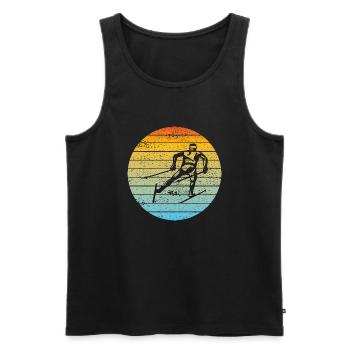 Skifahrer Weihnachten Ski Wintersport Skifahren - Männer Premium Bio Tank Top - Schwarz - Vorne - Michal (187cm)