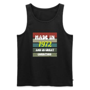 Made In 1972 Funny 50th Birthday Gifts - Men's Premium Organic Tank Top - black - Front - Michal (187cm)