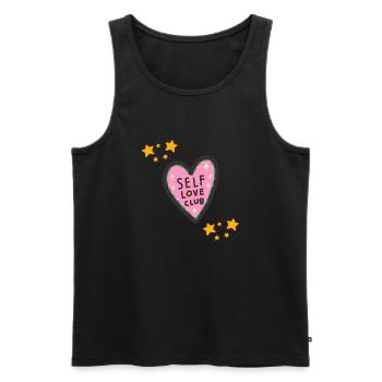 SELBSTLIEBE - Männer Premium Bio Tank Top - Schwarz - Vorne - AI Model Male 178 light (178cm)